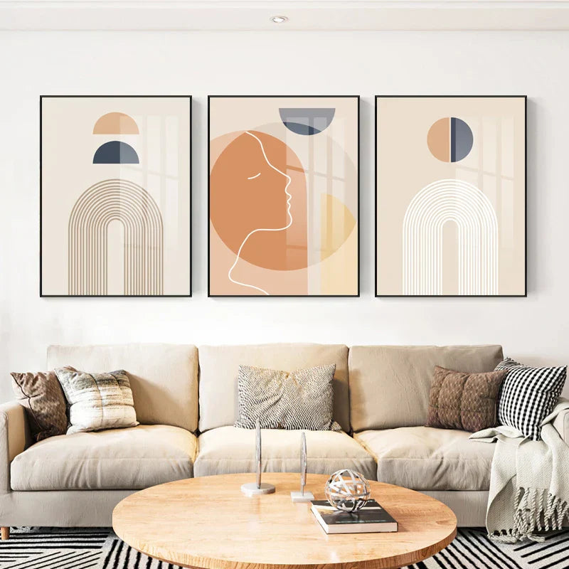 Minimalistische abstrakte Solargeometrie Wandkunst Fine Art Leinwanddrucke Bilder für Wohnzimmer Schlafzimmer, Home Office Kunstdekoration | Karnz