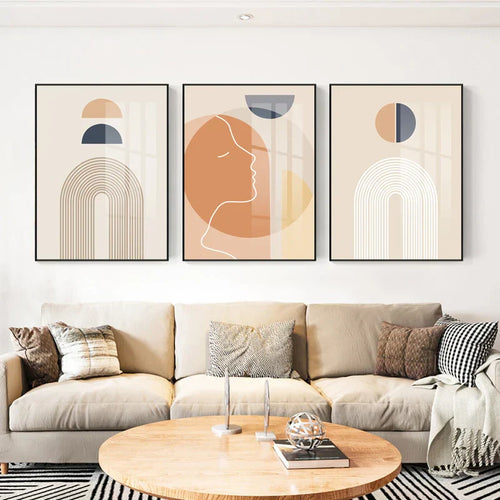 Minimalistische abstrakte Solargeometrie Wandkunst Fine Art Leinwanddrucke Bilder für Wohnzimmer Schlafzimmer, Home Office Kunstdekoration | Karnz