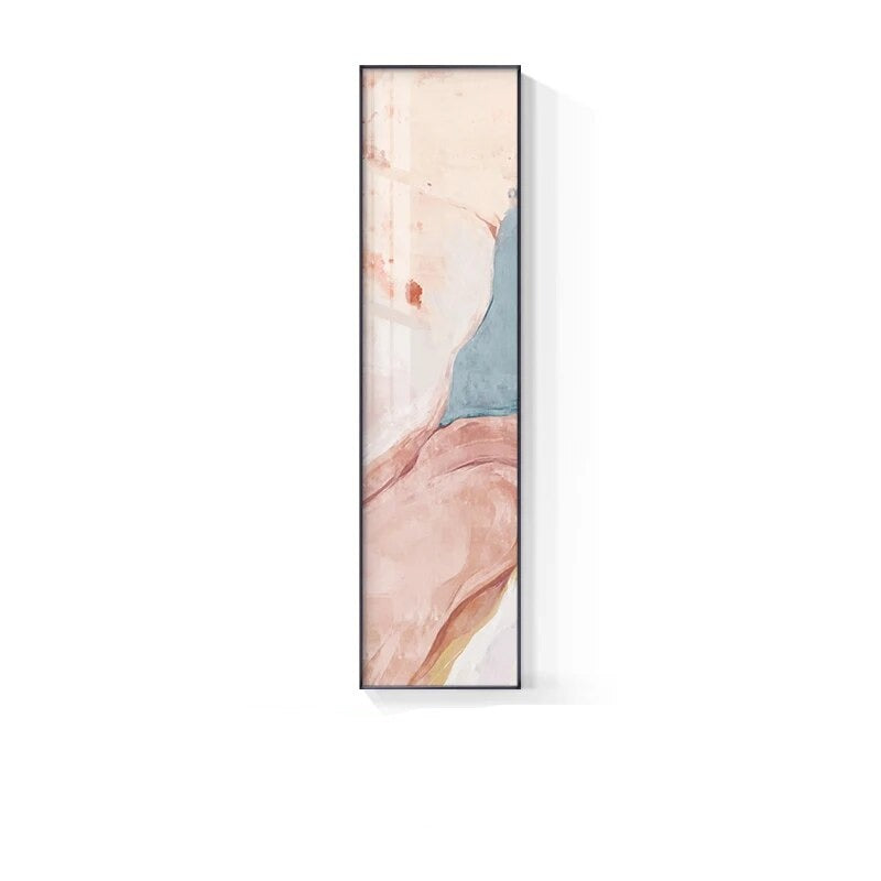 Marmor Druck Abstract Vertikale Format Wandkunst Blau Pastell Rosa Bilder Für Modernes Wohnzimmer Schlafzimmer Eingangsbereich Wanddekoration | Karnz