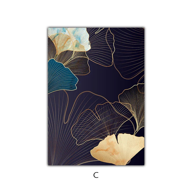 Abstrakte Botanische Tropische Blaue Aubergine Florale Wandkunst Feine Kunst Leinwanddrucke Bilder Für Wohnzimmer Schlafzimmer Hotelzimmer Dekor | Karnz