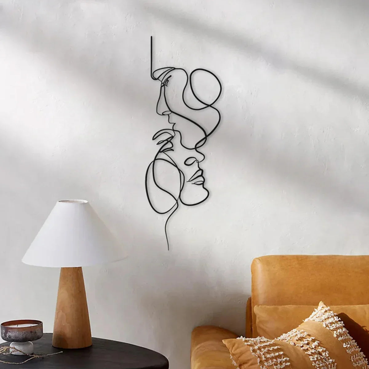 Minimalistische Verflochtene Liebende Metall Linienkunst Skulptur Wanddeko Abstrakte Nordische Hängetechnik Für Wohnzimmer Schlafzimmer Wand | Karnz