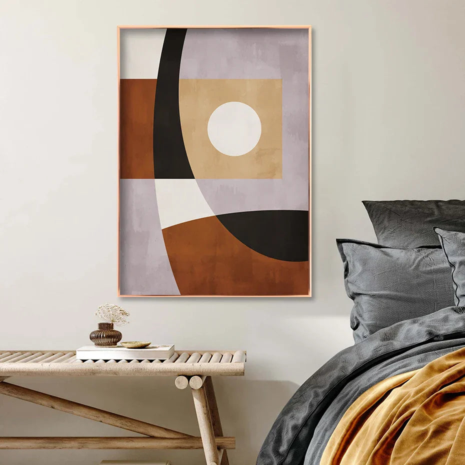 Modern Farbblock Geometrisch Abstrakte Wandkunst Fein Kunst Leinwanddruck Neutrale Farben Bild Für Wohnzimmer Esszimmer Schlafzimmer Kunst Dekor | Karnz