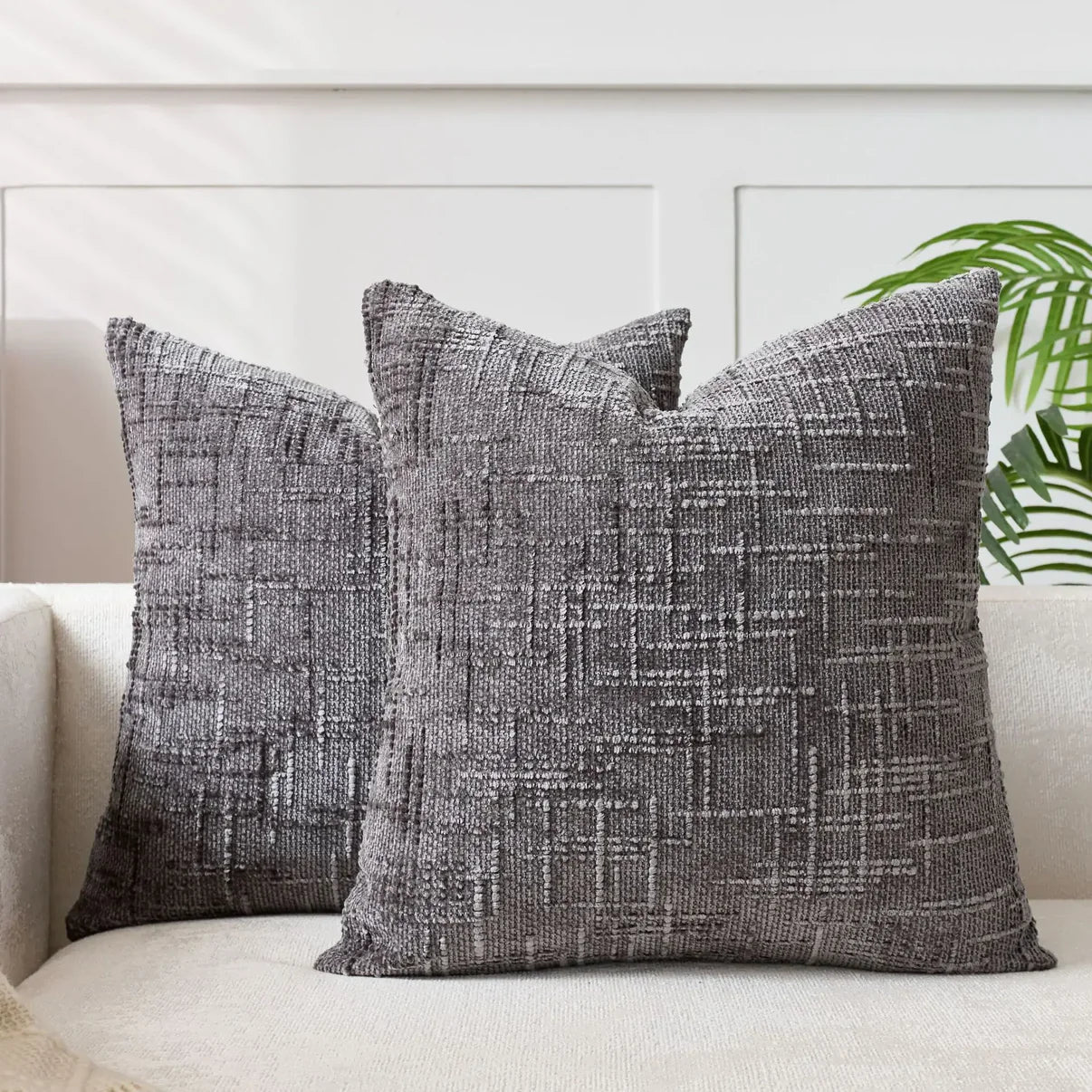 Chenille-Sofakussenhoes - Zachte, effen afwerking | Elegante Dekoration für Wohn- und Schlafzimmer