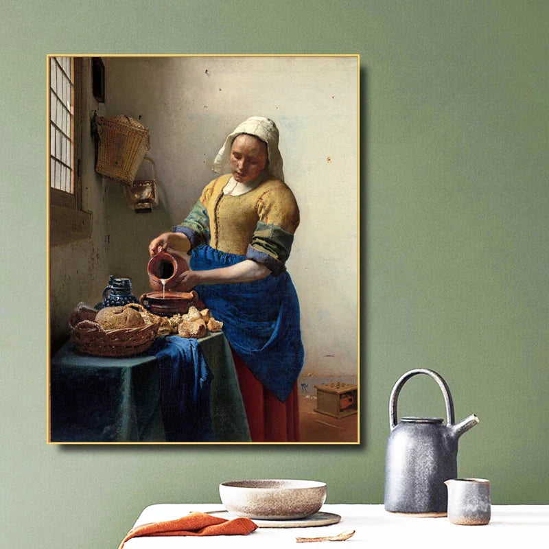 Mädchen mit einem Perlenohrring Poster Johannes Vermeer Niederländisches Goldenes Zeitalter Malerei Fein Kunst Leinwand Drucke Klassische Malerei Für Wohnzimmer Esszimmer Dekor | Karnz