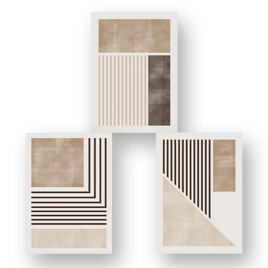 Braun Beige Farbblock Geometrische Wandkunst Fine Art Leinwanddrucke Abstrakte Minimalistische Bilder Für Modernes Wohnzimmer Schlafzimmer Kunst Dekor | Karnz