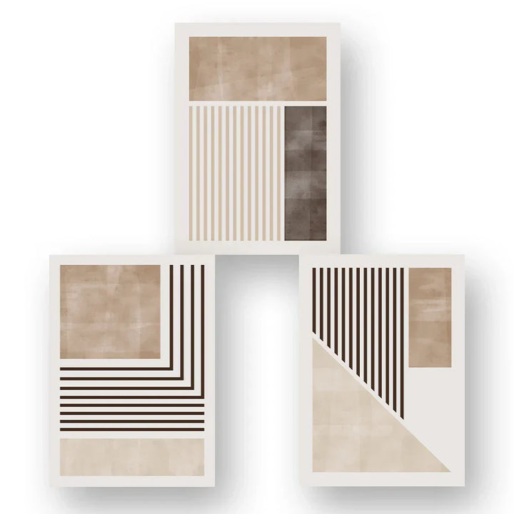 Braun Beige Farbblock Geometrische Wandkunst Fine Art Leinwanddrucke Abstrakte Minimalistische Bilder Für Modernes Wohnzimmer Schlafzimmer Kunst Dekor | Karnz
