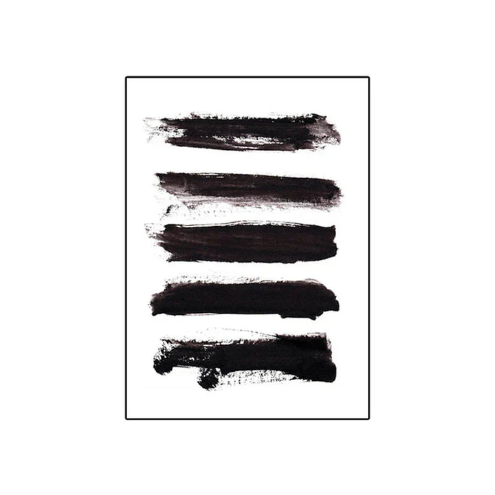 Schwarz Weiß Wandkunst Minimalistisch Abstract Tinte Pinsel Striche Fine Art Leinwanddrucke Poster Bilder Für Wohnzimmer Home Office Kunst Dekor | Karnz