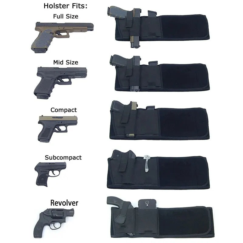 Taktisches Bauchgurt-Holster - Verdeckt tragender Taillengurt - Tragbares verstecktes Holster für Outdoor-Jagd & Verteidigung