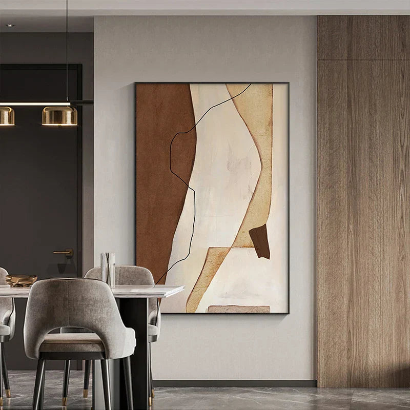 Nordic Abstract Braun Beige Geometrisch Farbblock Wandkunst Feine Kunst Leinwanddrucke Neutrale Töne Bilder Für Wohnzimmer Büro Dekor | Karnz