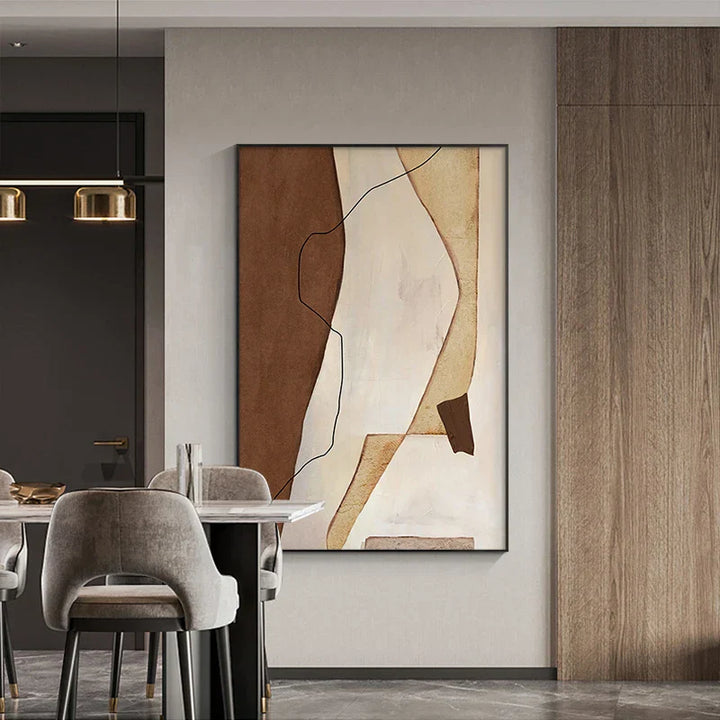 Nordic Abstract Braun Beige Geometrisch Farbblock Wandkunst Feine Kunst Leinwanddrucke Neutrale Töne Bilder Für Wohnzimmer Büro Dekor | Karnz