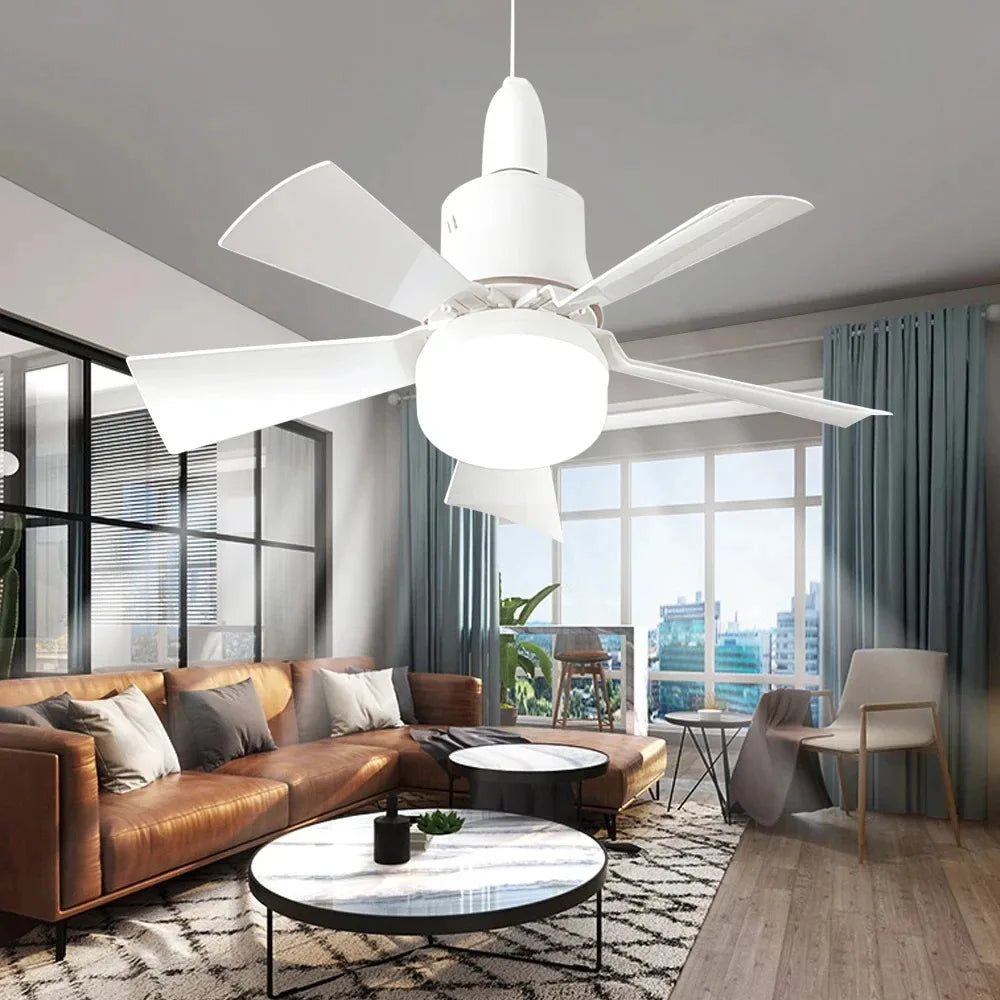 Deckenventilator LED mit Fernbedienung – Dimmbare 30W, E27-Basis, modernes smartes drahtloses Ventilatorlicht für Schlafzimmer und Wohnzimmer | Karnz
