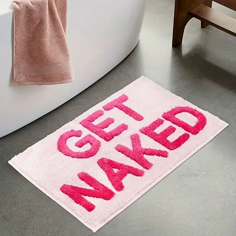BlushNaked Gepolsterter Design Teppich – Pink "Get Naked" Bad- und Wohnteppich Karnz