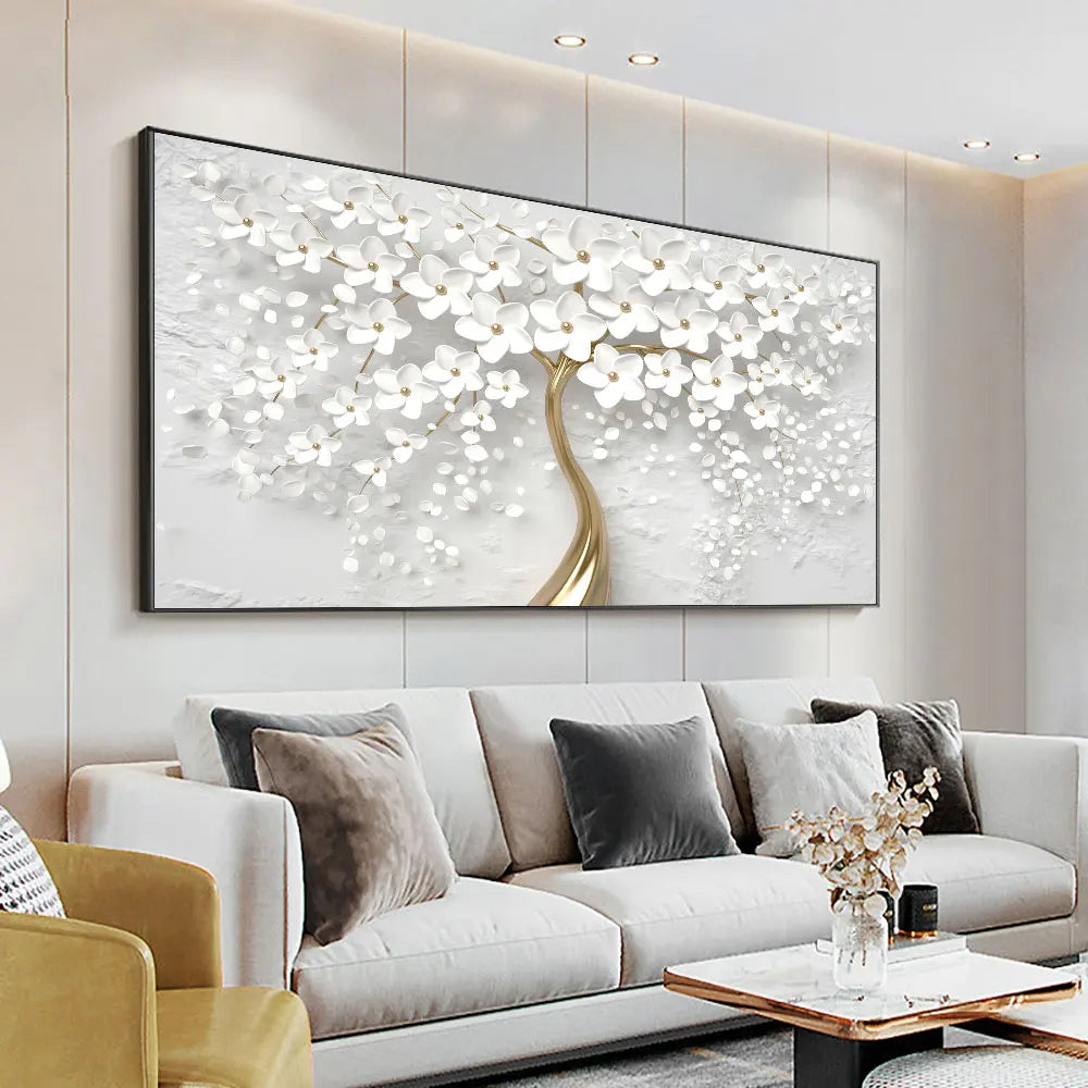 Abstract Floral Big Blossom Petal Tree Wandkunst Feine Kunst Leinwanddrucke Bild Für Wohnzimmer Schlafzimmer Salon Kunst Dekor | Karnz