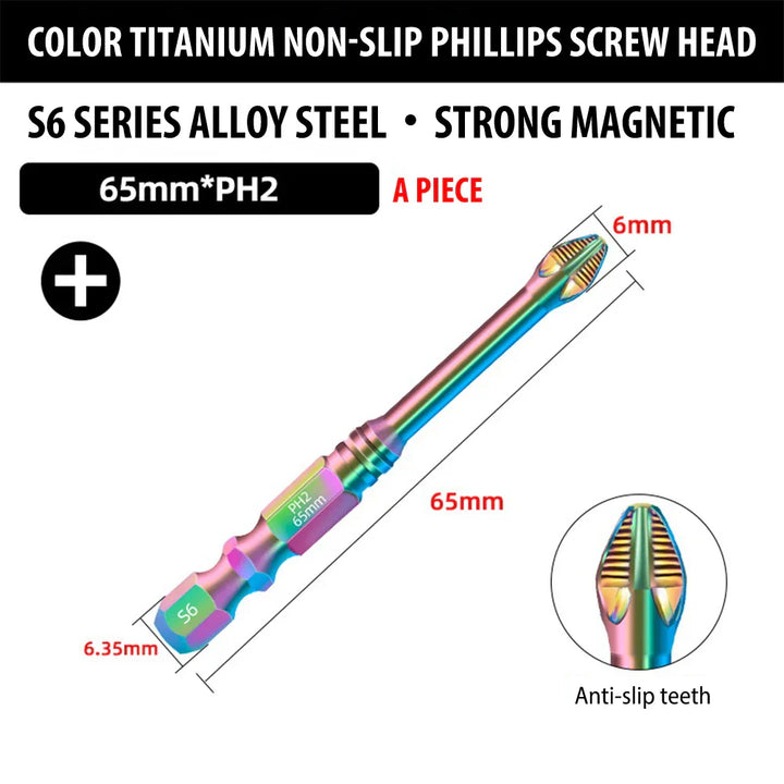 Magnetischer Titan-Schlagschraubenkopf mit rutschfester Oberfläche