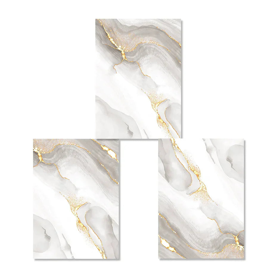 Leichte Luxus Gold Grau Marmor Druck Wandkunst Feine Kunst Leinwanddrucke Poster Abstrakte Minimalistische Bilder Für Moderne Wohnzimmerdekoration | Karnz