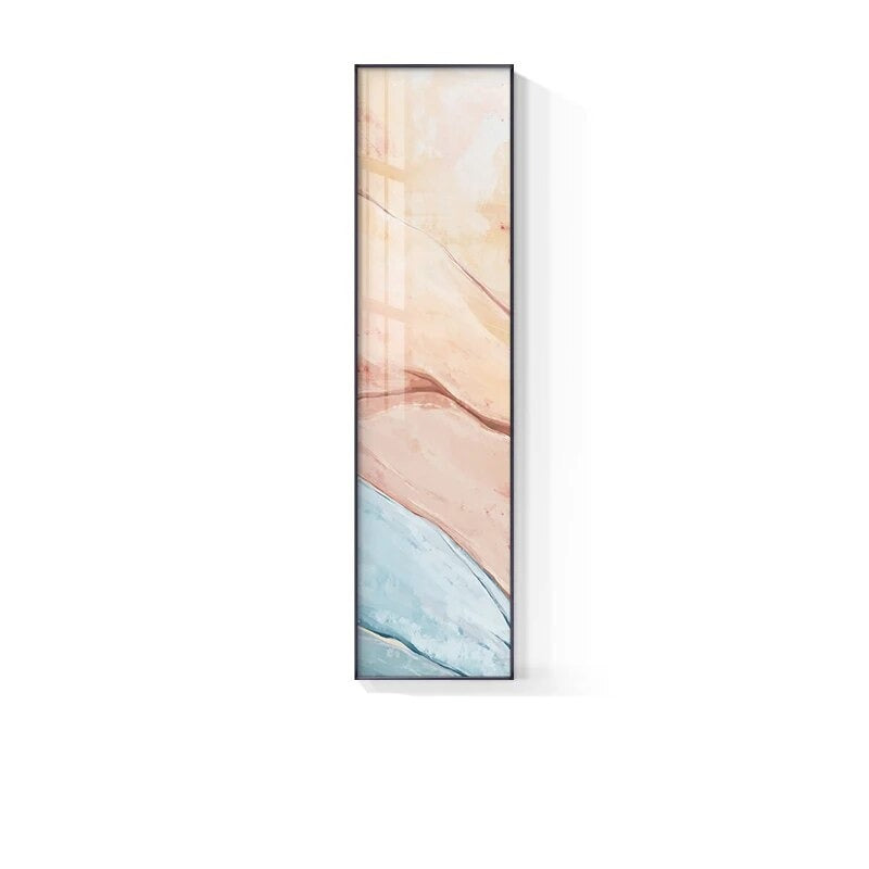 Marmor Druck Abstract Vertikale Format Wandkunst Blau Pastell Rosa Bilder Für Modernes Wohnzimmer Schlafzimmer Eingangsbereich Wanddekoration | Karnz