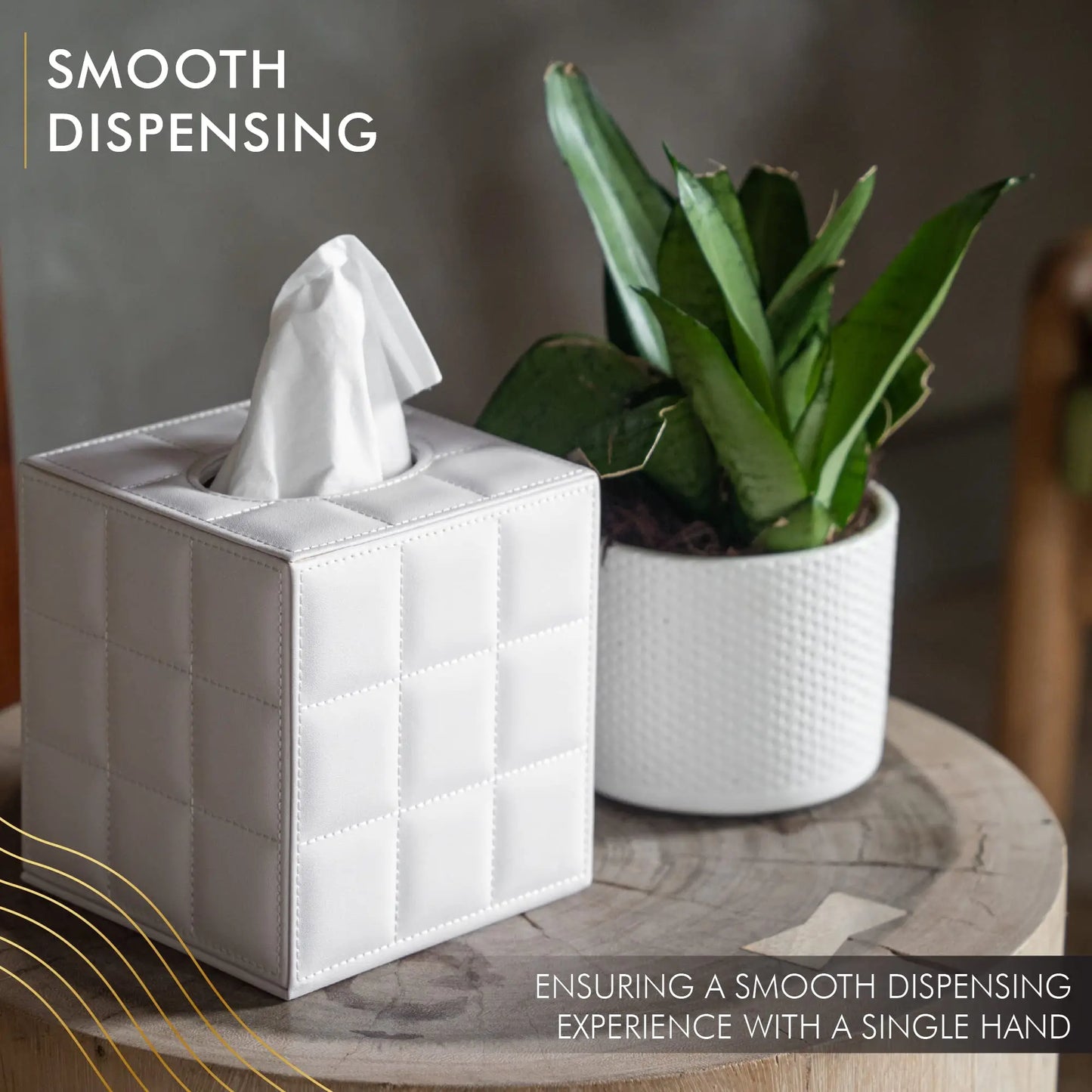 Stylische leichte Luxus-Leder-Taschentuchbox für Couchtisch Esszimmer Tisch Serviettenspender für Büro Schreibtisch Wohnzimmer Nordic Home Dekor Zubehör für modernes Wohnen | Karnz
