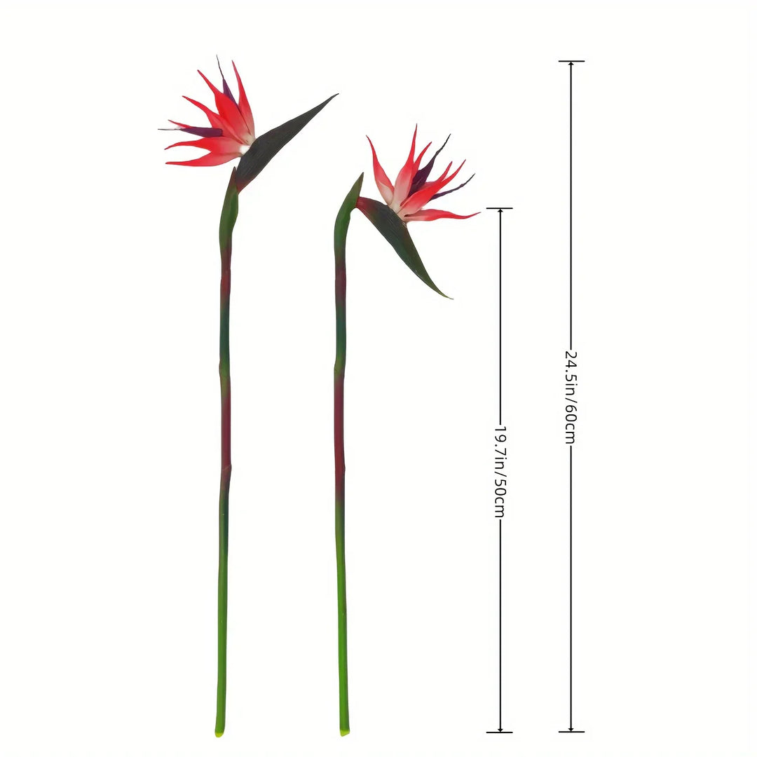 Karnz | Floriva 3-teiliges Set Künstliche Strelitzien | Paradiesvogelblumen | 24,5 cm Lange Stiele | Dekoration für Zuhause, Büro & Veranstaltungen