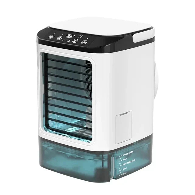 Tragbarer Mini-Luftkühler – 3-Gang kleine Klimaanlage mit 900ML Wassertank, Ventilator und Luftbefeuchter für Schlafzimmer & Büro | Karnz