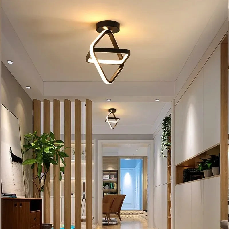 Moderne LED-Deckenlampe 18W | Kreatives Design mit 2 Ringen | Energieeffiziente Beleuchtung für Wohnzimmer & Büro 24 cm | Karnz