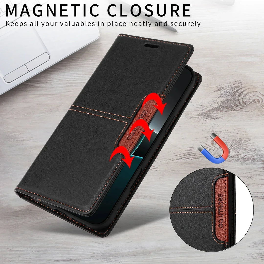 Sandsberg | RFID Flip Leder Samsung S25/S24/S23 Magnetische Brieftaschenhülle