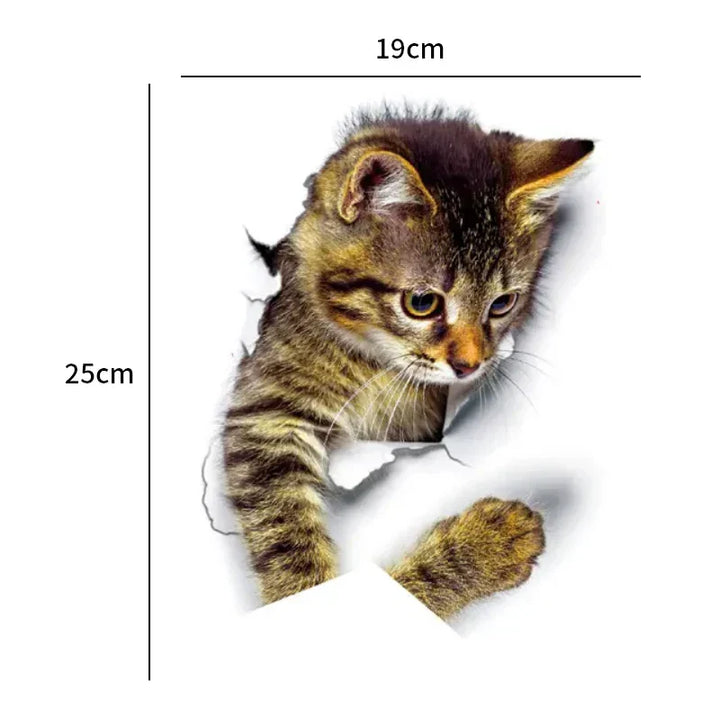 3D Toiletten schutz Katze Aufkleber | Karnz