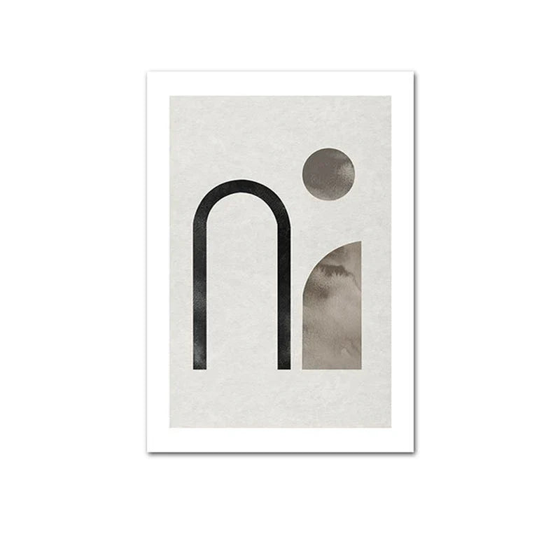 Skandinavische Minimalistische Geometrische Dunkle Neutrale Farben Wandkunst Fine Art Leinwanddrucken Moderne Abstrakte Bilder Für Wohnzimmer Wohnkultur | Karnz