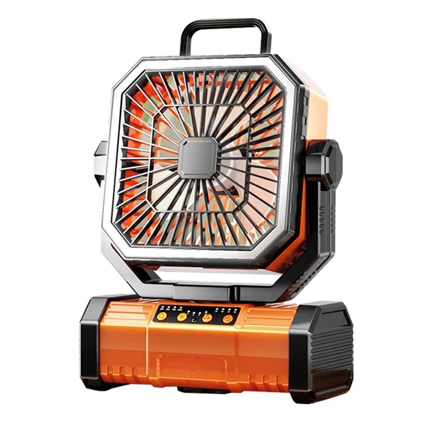 Wiederaufladbarer Campingventilator mit 20000mAh Batterie, 4 Geschwindigkeiten und LED Laterne | Karnz