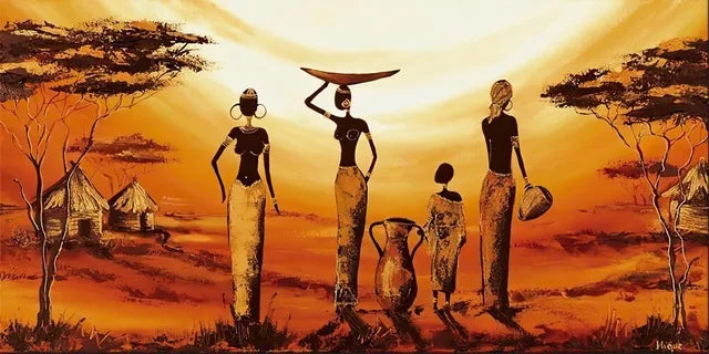 Karnz | Große Größen Abstrakte Afrikanische Frau Leinwandmalerei