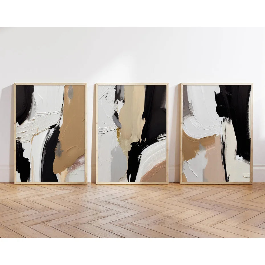 Erdige Konturen Abstrakte Monochrome Fusion Leinwanddruck Wandkunst Bilder Für Modernes Wohnzimmer Schlafzimmer Home Office Dekor | Karnz