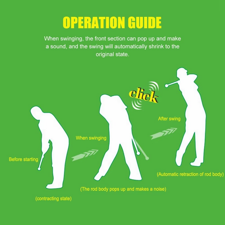 Golfschwungtrainer mit Klick-Feedback für Griffkraft und Schwungkorrektur