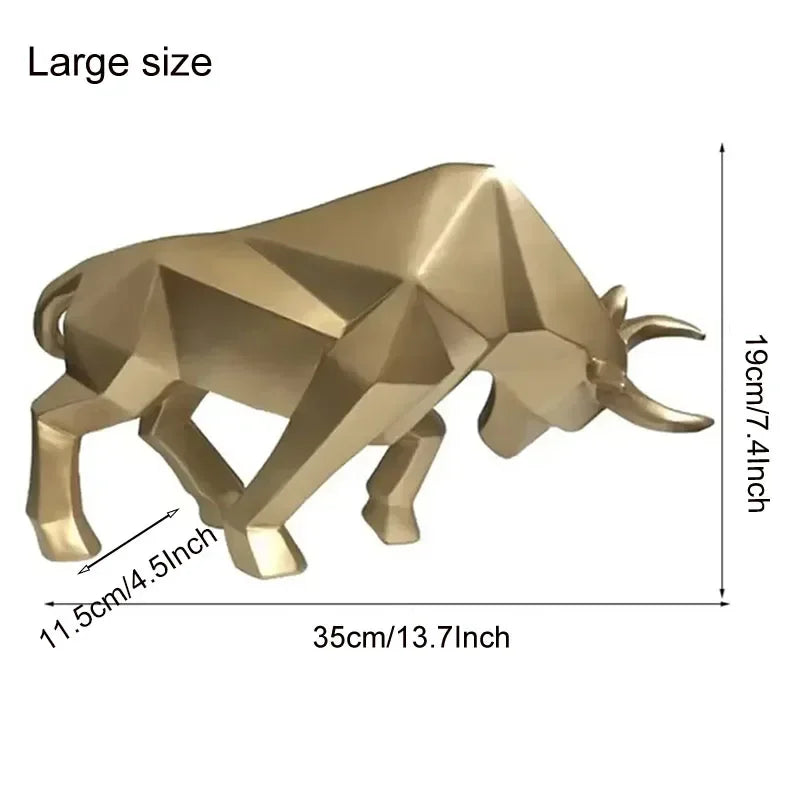 Karnz | ToroArte Stier Skulptur | Nordisches Design | Harzfigur Modern | 35 cm / 26 cm