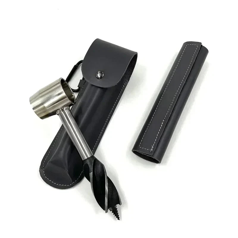 Karnz | Bushcraft Handbohrer FerroDrill | Outdoor Überlebenswerkzeug | Robustes Kohlenstoffstahl | 16,5 cm