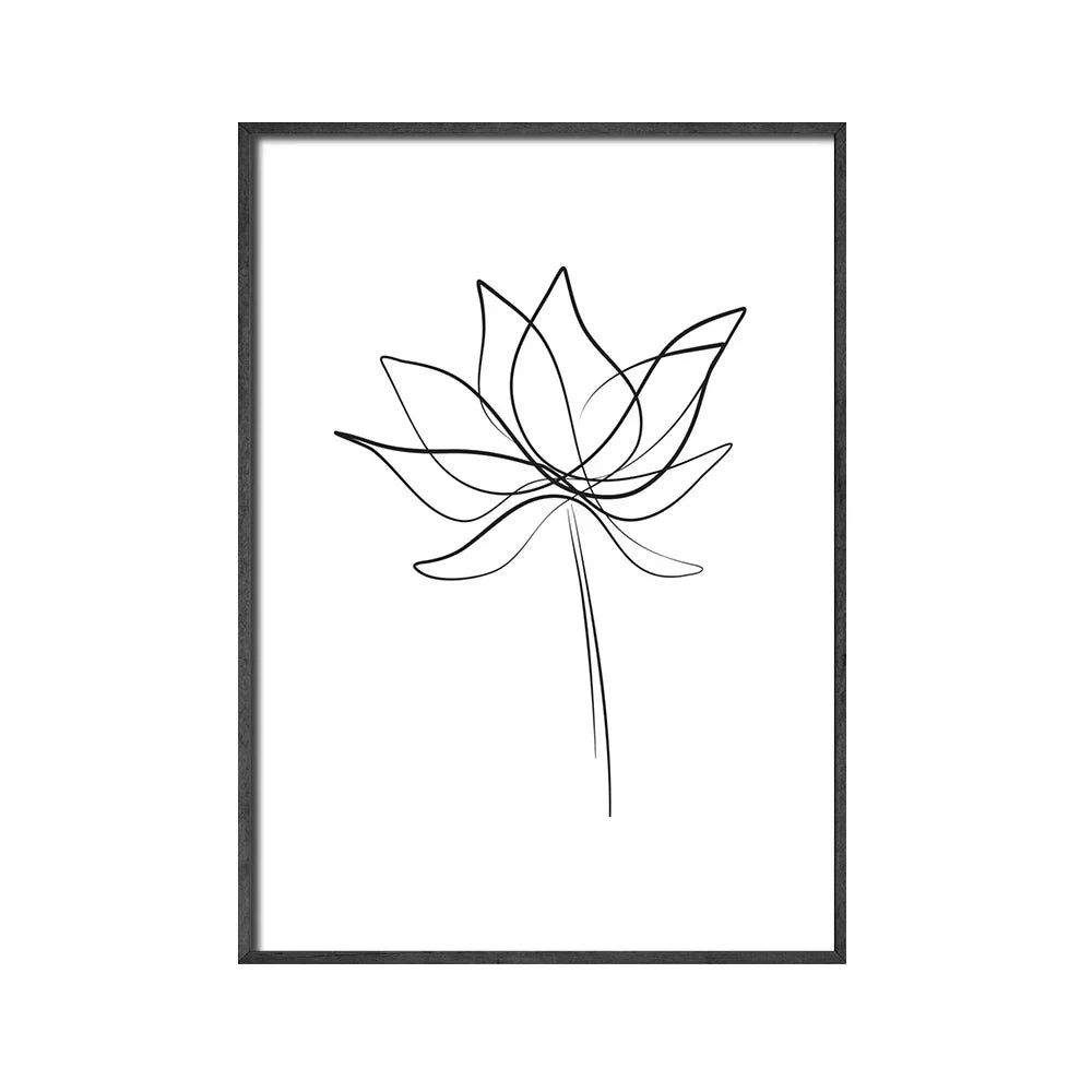 Minimalist Buddha Poster Lotus Wandkunst Linienkunst Fine Art Leinwanddrucke Inspirierende Meditationsbilder Für Wohnzimmer Salon Spa Wanddekoration | Karnz