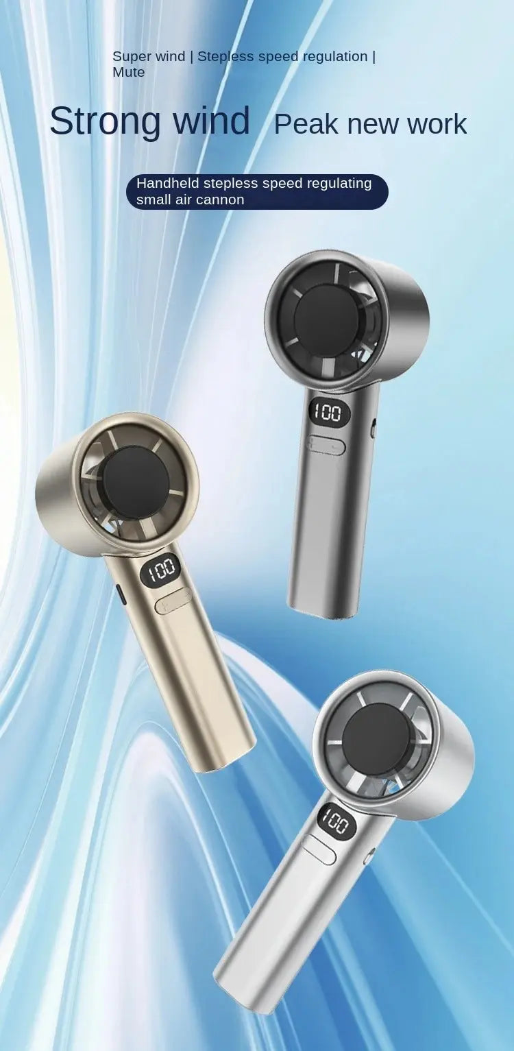 Tragbarer Mini bladeless Handventilator – USB wiederaufladbarer tragbarer persönlicher Ventilator mit 120-Geschwindigkeit Hochgeschwindigkeitsluftstrom, elektrischer Kühventilator | Karnz
