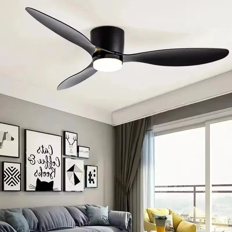 42/52 Zoll Deckenventilatoren mit LED-Lichtern - 3 Farben, 6 Geschwindigkeiten DC-Motor, Fernbedienung, niedrige Boden-Decorative Ventilatoren mit Beleuchtung | Karnz