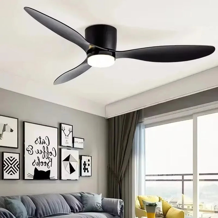 42/52 Zoll Deckenventilatoren mit LED-Lichtern - 3 Farben, 6 Geschwindigkeiten DC-Motor, Fernbedienung, niedrige Boden-Decorative Ventilatoren mit Beleuchtung | Karnz