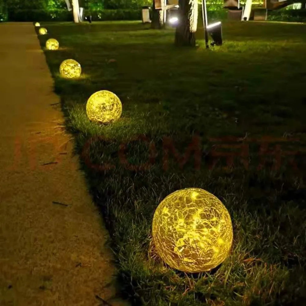 LED Gartenleuchten in Crackle-Glas Optik – Solar Kugellampen für Außenbereich und Dekoration | Karnz