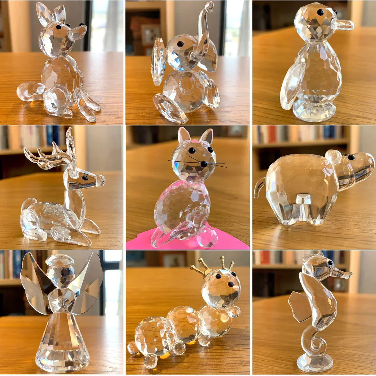 Superniedliche Tierkristallkugelfiguren