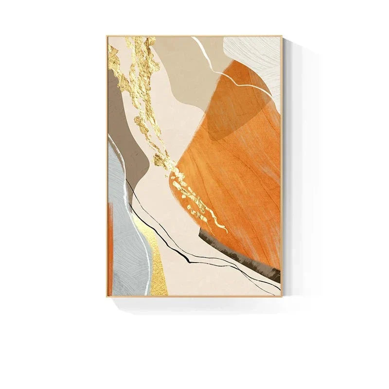 Erdige Farben Nordisch Abstrakte Geometrische Wandkunst Fein Kunst Leinwand Drucke Grün Braun Beige Orange Bilder Für Wohnzimmer Esszimmer Dekor | Karnz