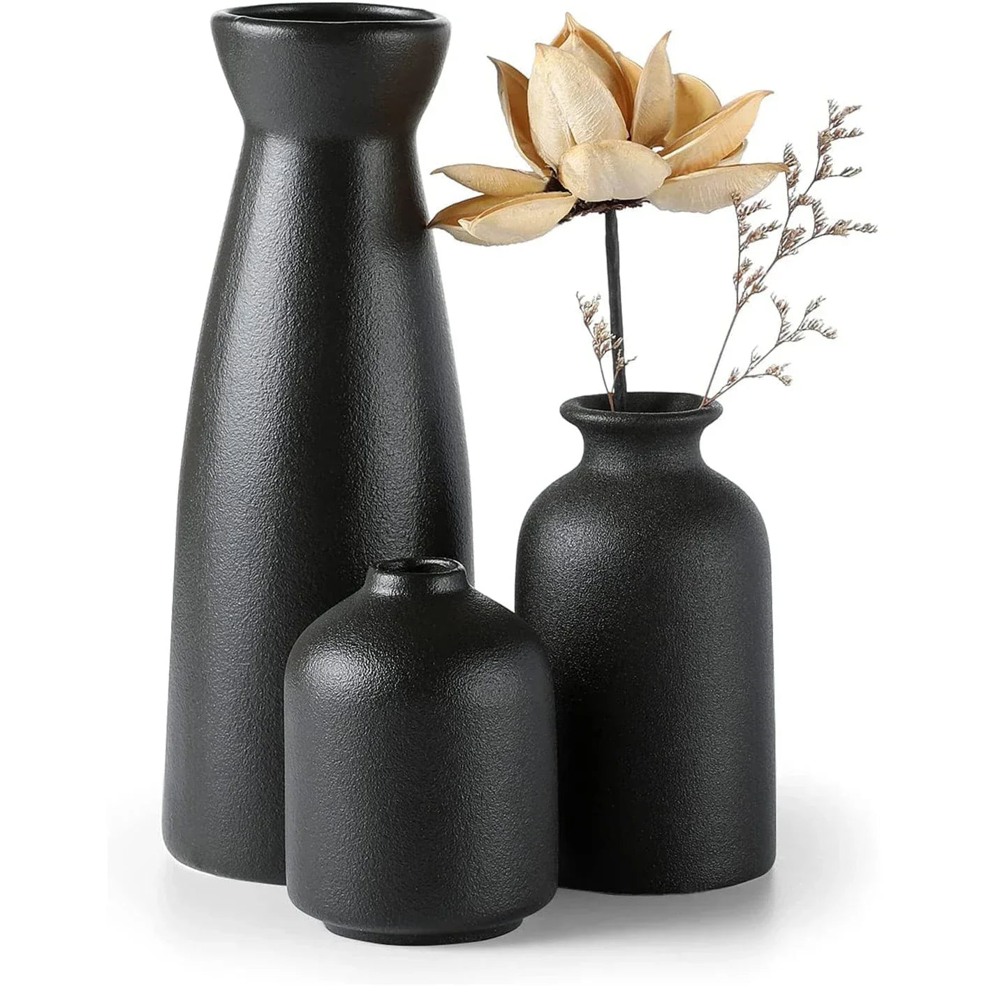Aardstijl Keramik Vase Set aus 3 für moderne Boho-Interieurs | Karnz