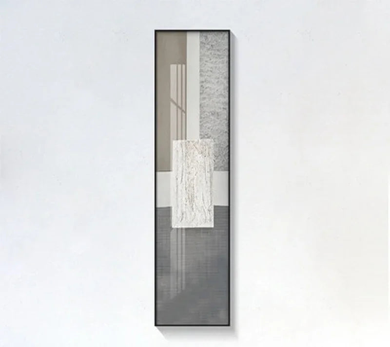 Minimalistische urbane abstrakte Wandkunst Fine Art Leinwanddrucke Hohe vertikale Bilder für Eingangsfoyer Wohnzimmer Heim Büro Dekor | Karnz