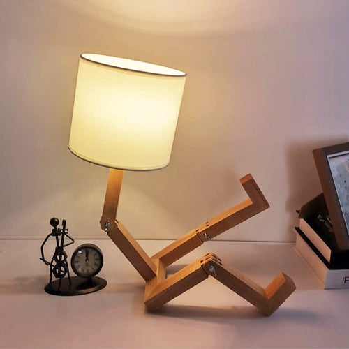 Denker Holzroboter Moderne Nachtlampe | Karnz