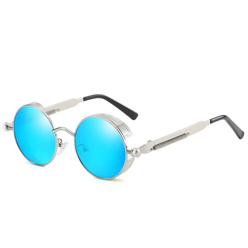 Vintage runde Steampunk-Sonnenbrille, polarisiert, UV400