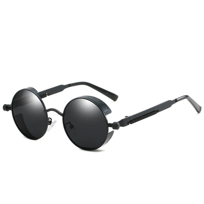 Vintage runde Steampunk-Sonnenbrille, polarisiert, UV400