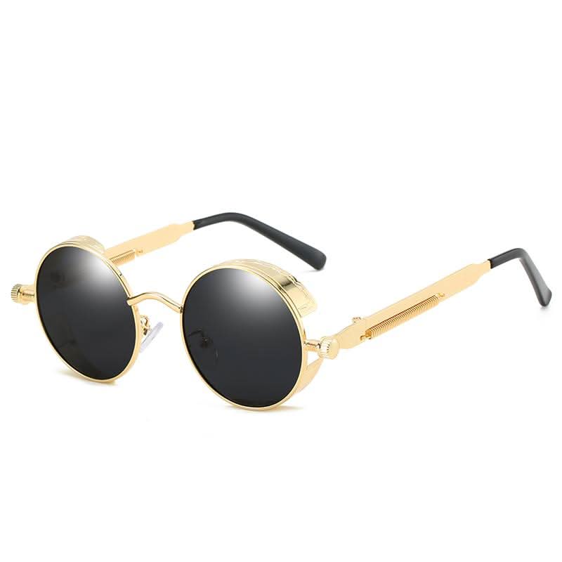 Vintage runde Steampunk-Sonnenbrille, polarisiert, UV400