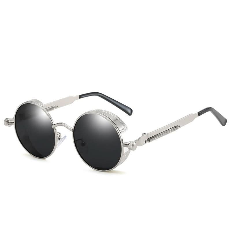 Vintage runde Steampunk-Sonnenbrille, polarisiert, UV400