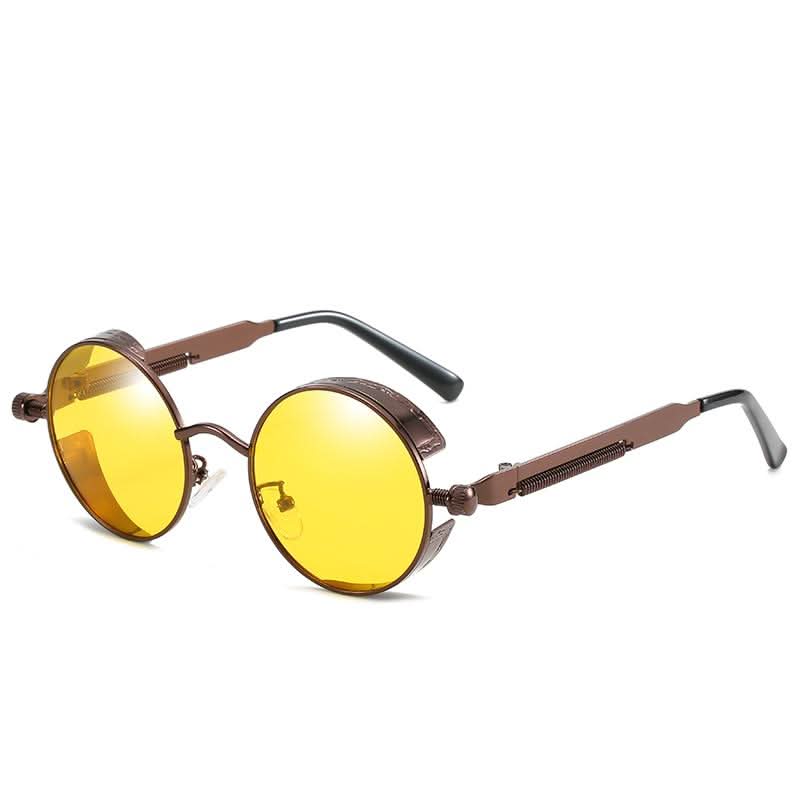 Vintage runde Steampunk-Sonnenbrille, polarisiert, UV400