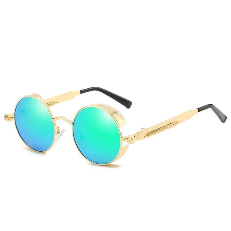 Vintage runde Steampunk-Sonnenbrille, polarisiert, UV400