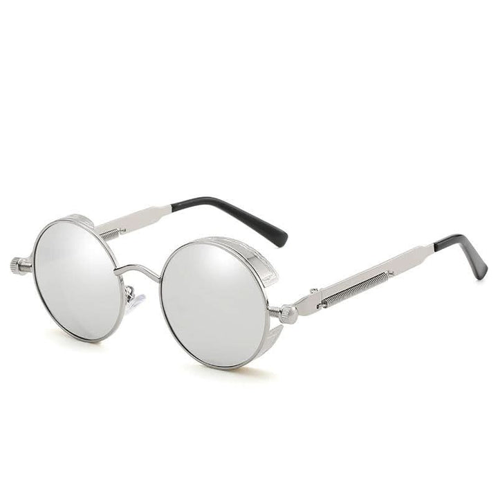 Vintage runde Steampunk-Sonnenbrille, polarisiert, UV400